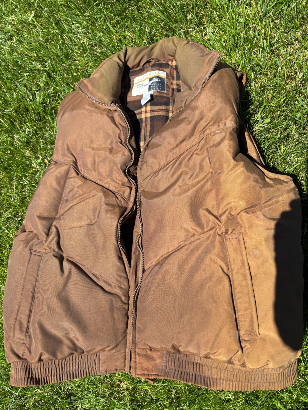Wrangler Outdoor Wear Lined Puffer Vest Mens Lg